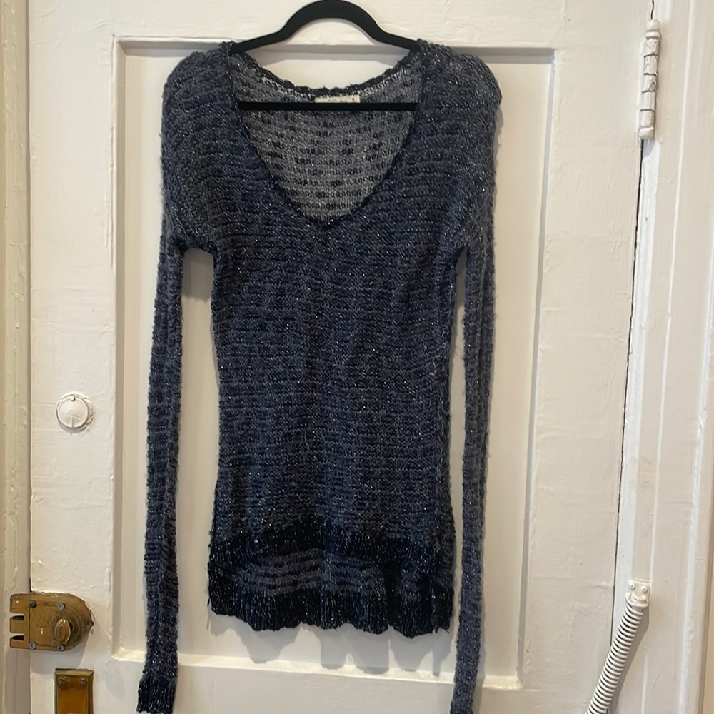 Sheer blue sweater